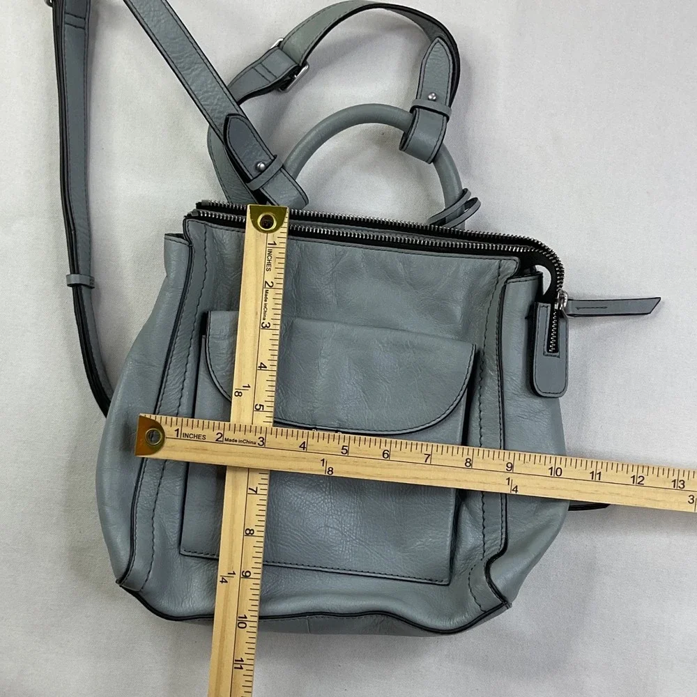 Fossil parker purse Convertible Leather Backpack Tote Bag Dusty Blue ZB7517